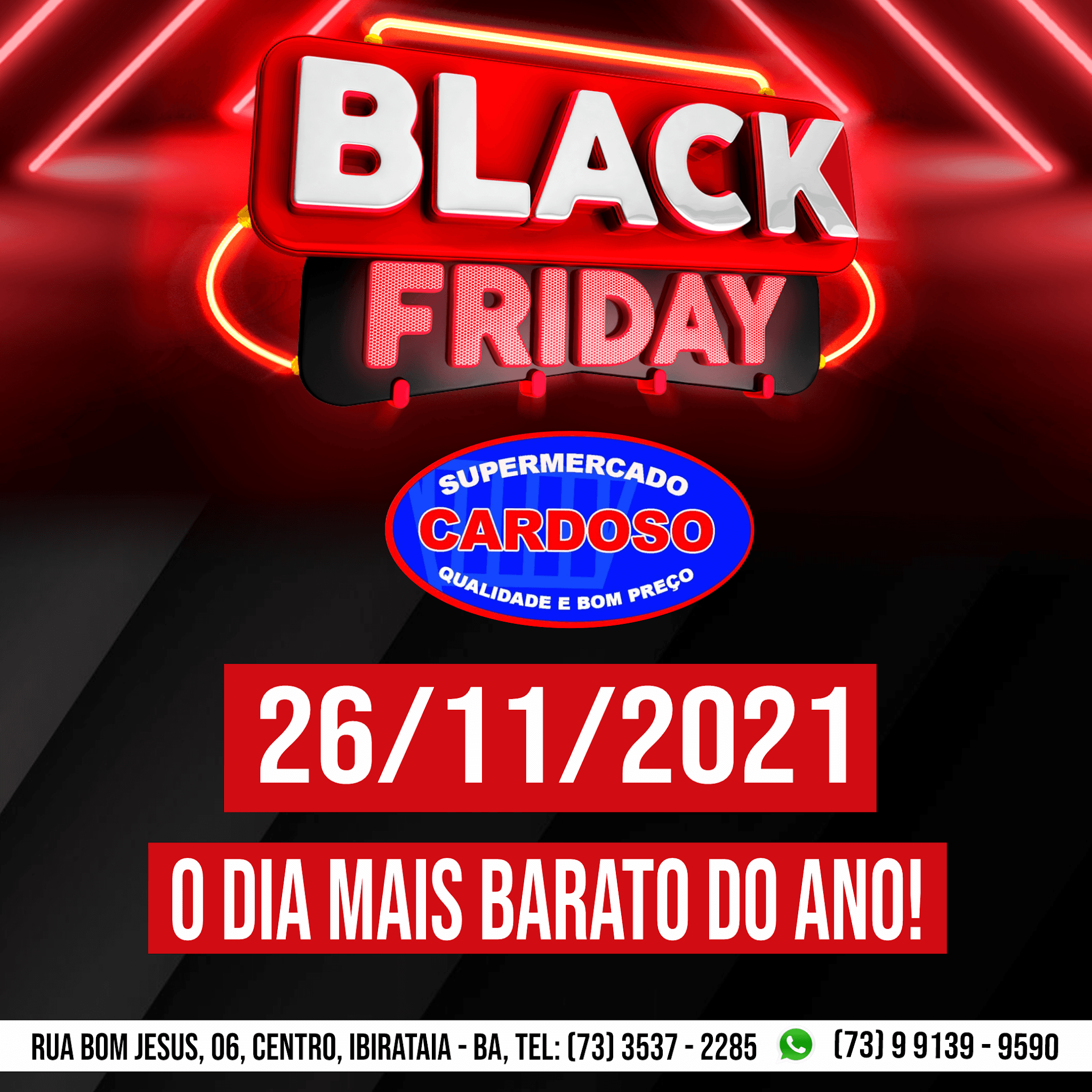 BLACK FRIDAY NO SUPERMERCADO CARDOSO NESTA SEXTA-FEIRA, 26