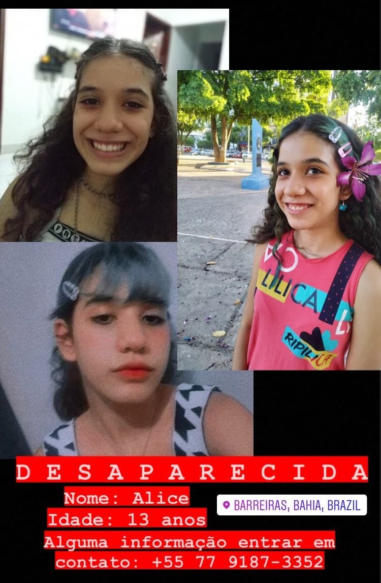 Família pede ajuda para encontrar garota desaparecida na Bahia