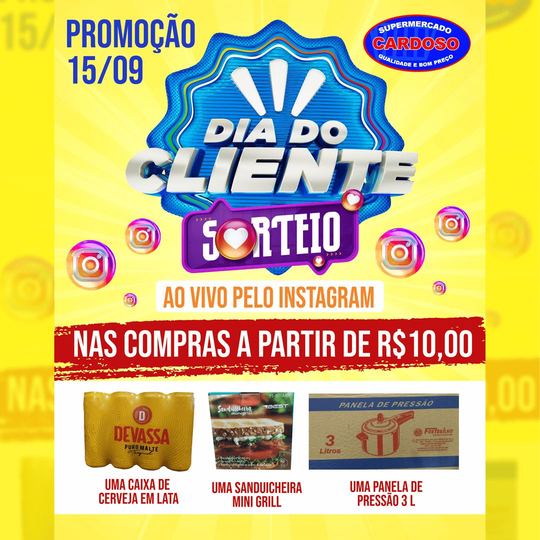 No dia do cliente tem sorteio no Supermercado Cardoso