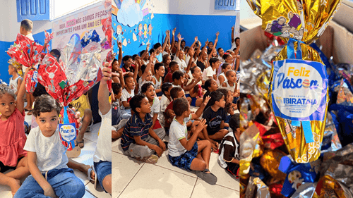 Ibirataia: Prefeitura distribui ovos de Páscoa para alunos da rede municipal
