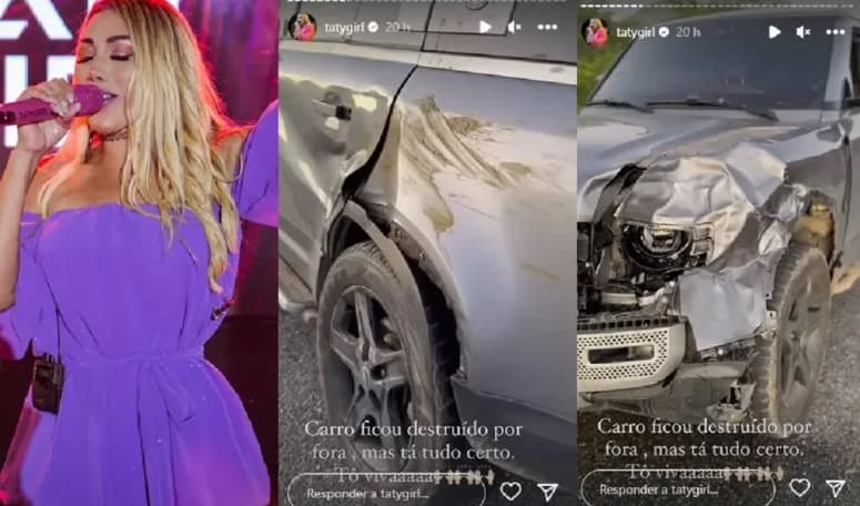 Cantora sofre acidente após carro colidir com vaca na estrada
