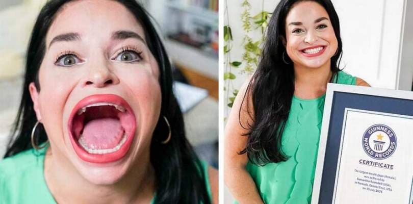 Tiktoker viraliza e conquista o Guinness por ter a maior boca feminina