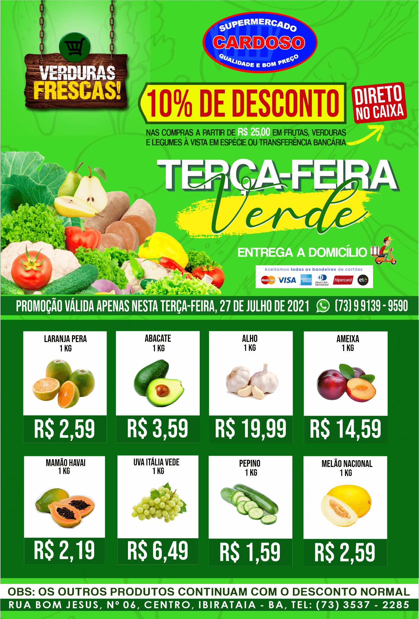 Terça-feira Verde no Supermercado Cardoso