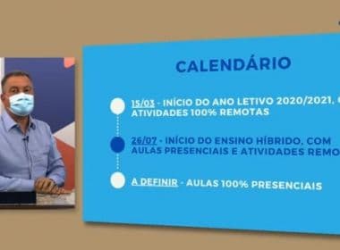 Rede estadual inicia aulas no modelo semipresencial dia 26 de julho, anuncia Rui