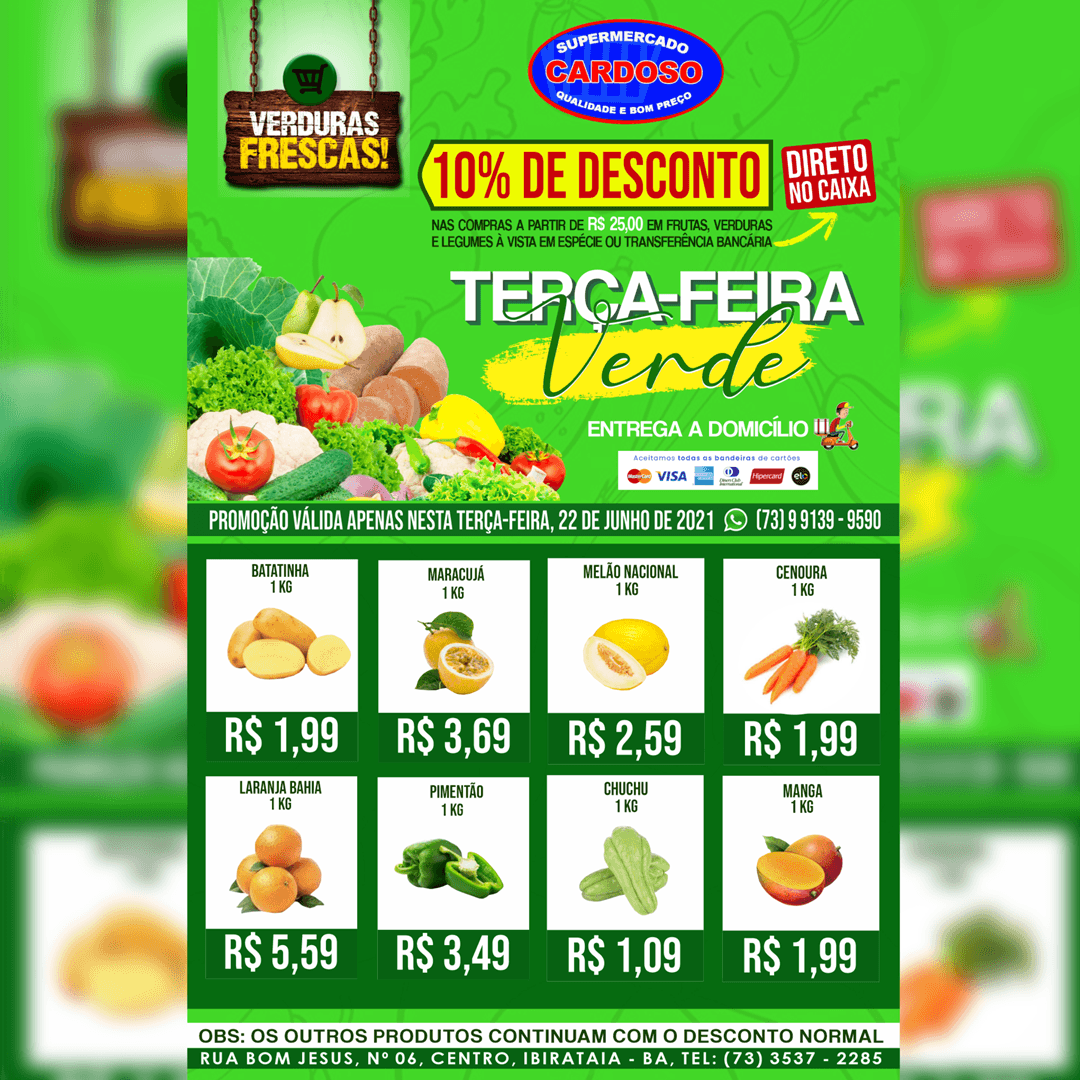Terça-feira verde no Supermercado Cardoso