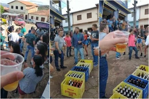 Jovens promovem festa com muita cerveja e aglomeração em povoado na Bahia