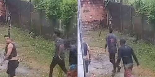 Câmera flagra chegada de traficantes fortemente armados em área residencial de Salvador