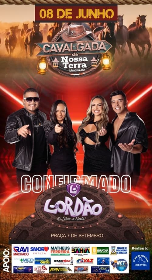 Banda Lordão confirma presença na Cavalgada da Nossa Terra em Ibirataia: Evento promete muita música e diversão