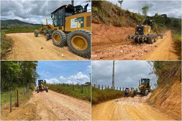 Prefeitura de Ibirataia continua o serviço de patrolamento e cascalhamento na região do Penedo;