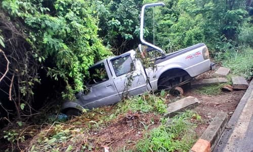 Caminhonete atinge árvore após capotar na Bahia