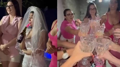 Influenciadora confunde policiais com dançarinos em chá de lingerie
