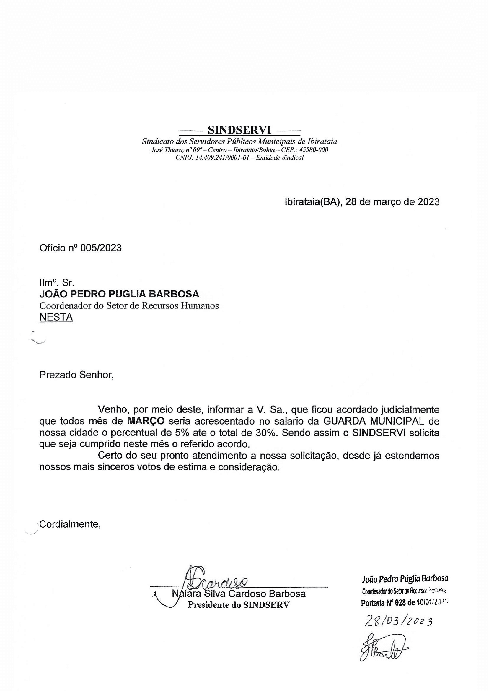 Marcos de Manoel junto com SINDSERVI cobram da prefeitura direitos trabalhistas dos guardas municipais