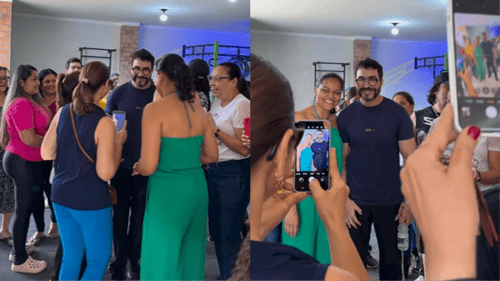 Treino de Padre Fábio de Melo em cidade baiana vira sessão de fotos e autógrafos