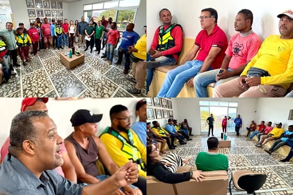 Ibirataia: Prefeito Sandro Futuca se reúne mototaxistas para discutir regularização e padronização da categoria