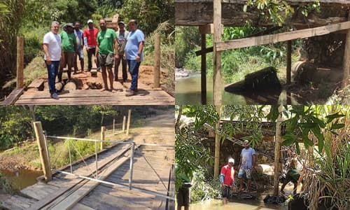 Ibirataia: Prefeitura realiza manutenção na ponte da Cascalheira beneficiando comunidade da Região das 7 Voltas
