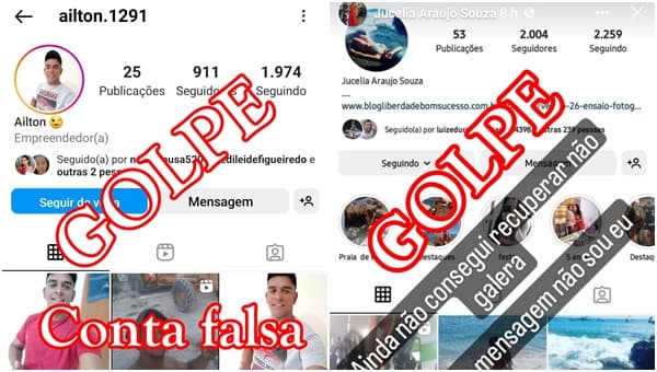 Contas raqueadas do Instagram em cidade na Bahia estão aplicando golpes, não caiam e denuncie.