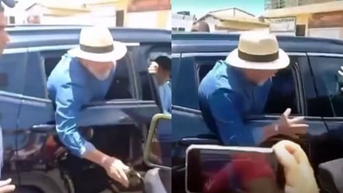 Lula leva susto na Bahia após segurança prender seus dedos na porta de carro