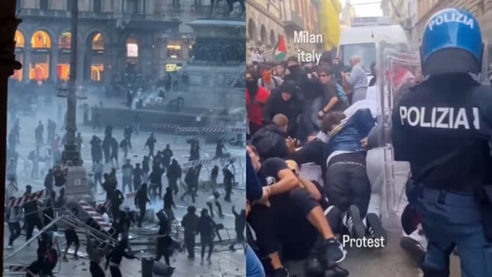 Protestos violentos deixam incêndios e confrontos com a polícia em cidade da Europa