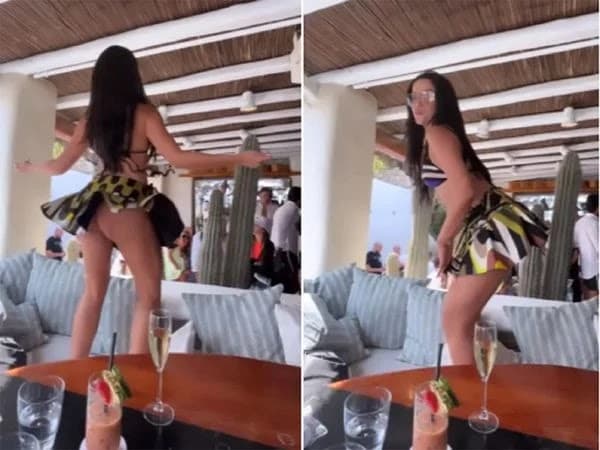 Juliette dança em cima de sofá na Grécia e é criticada na web