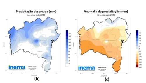 Chuvas no sul da Bahia fecham novembro 50% abaixo da média histórica