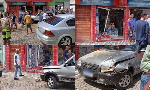 Ibirataia: Veículo Colide em Farmácia Próximo ao Centro Comercial ; assista o vídeo