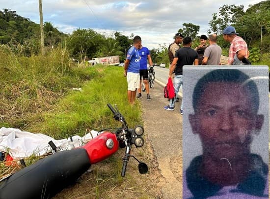 Ubatã: Homem morre após motocicleta colidir em placa de sinalização na BR-330