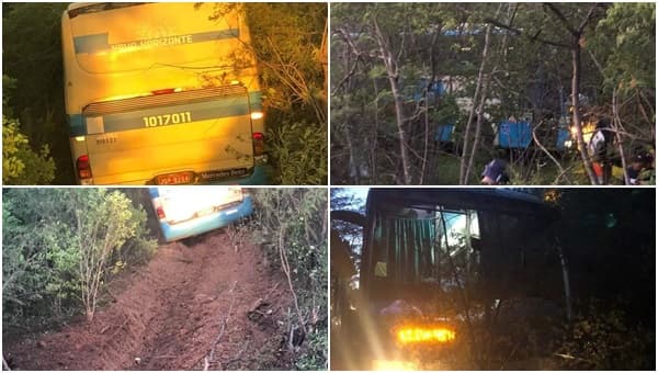 Motorista da Novo Horizonte dorme ao volante e ônibus vai parar em ribanceira