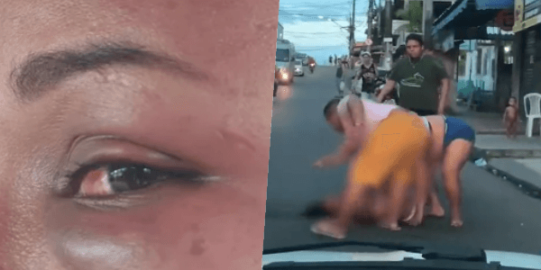 Mulher grávida é agredida por três pessoas no meio da rua