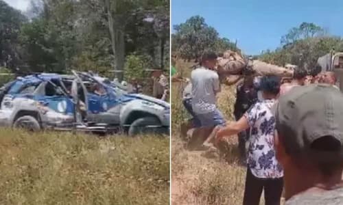 Policiais Militares ficam feridos em capotamento durante perseguição em Canavieiras, Bahia