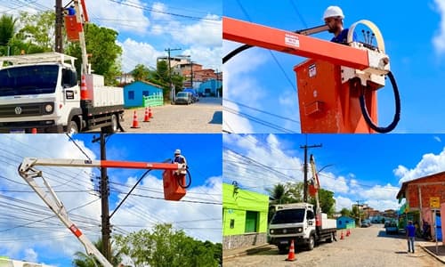 Ibirataia: Prefeitura inicia troca de lâmpadas convencionais por LED para melhorar iluminação pública