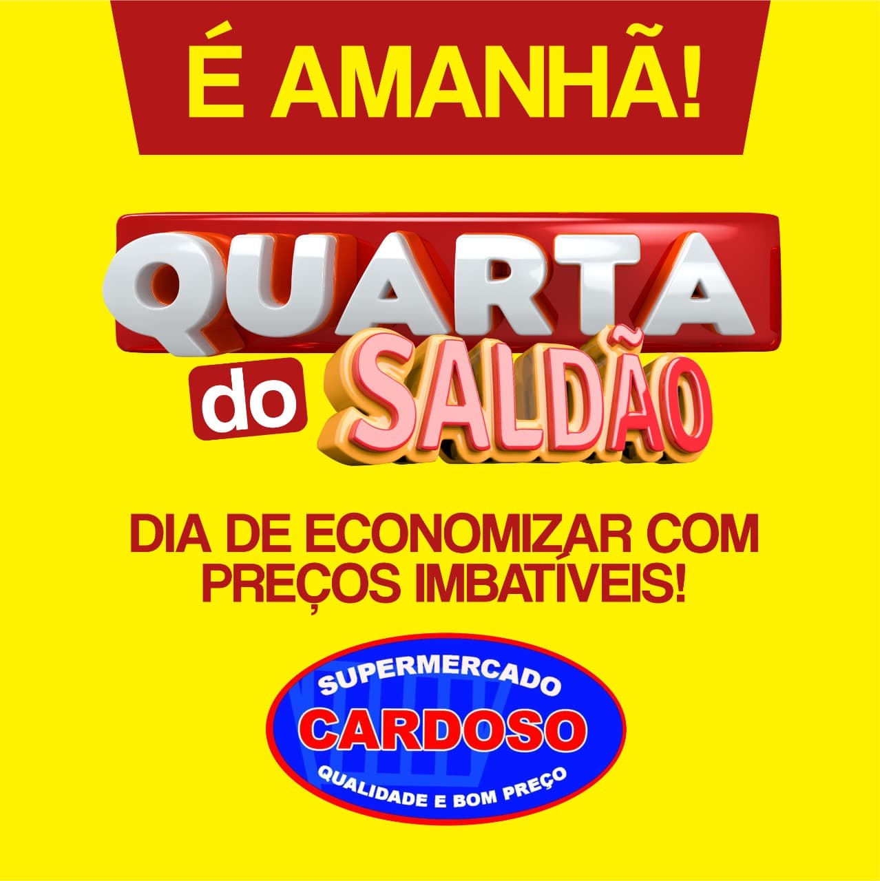 É amanhã a Quarta do Saldão no Supermercado Cardoso