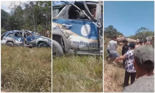 Policiais militares ficam feridos após viatura capotar durante perseguição em Canavieiras
