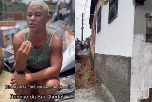 Deslizamento de terra obriga influenciador Juninho Espoliano a abandonar a casa