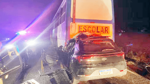 Ônibus com romeiros de Minas Gerais se envolve em acidente com carro na Bahia