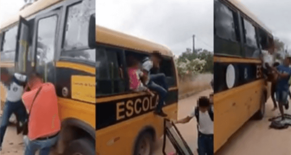 Estudantes de Serrinha são resgatados após incidente em micro-ônibus escolar por pane elétrica