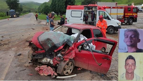 Acidente entre dois carros e uma carreta deixa três mortos e três feridos na BR-116