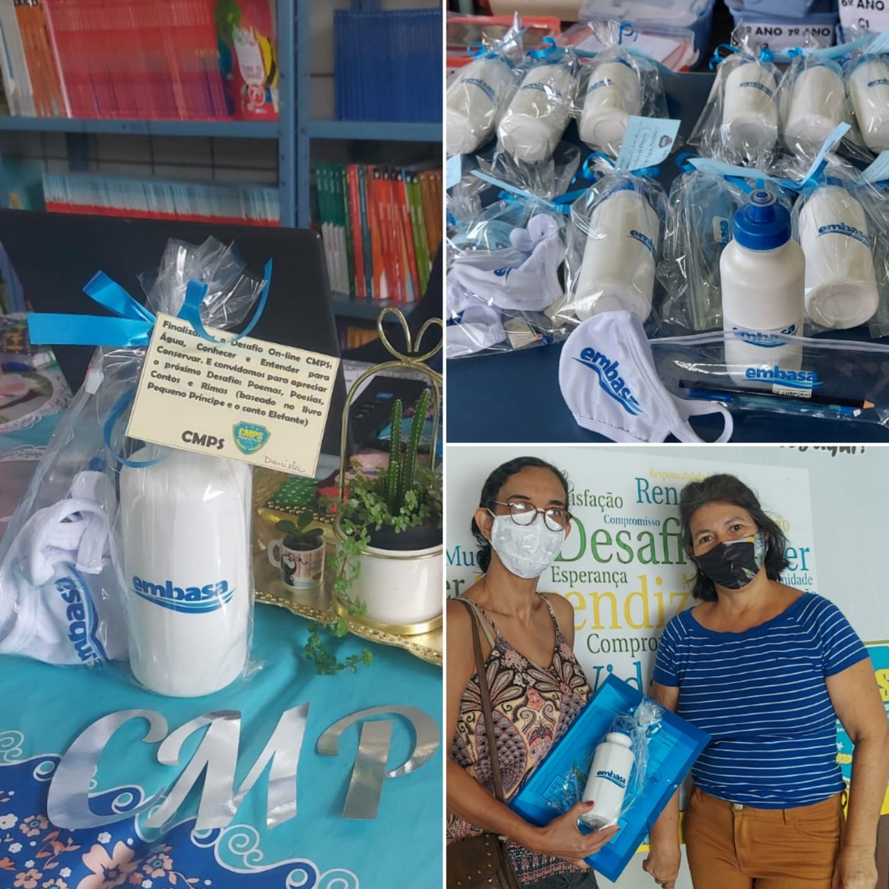 Colégio Municipal Paulo Souto faz entrega de kits para os alunos destaques no Desafio On-line da Água