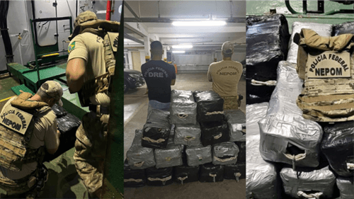 Polícia Federal localiza meia tonelada de cocaína em navio com tripulação ucraniana