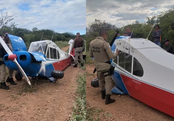 Avião de pequeno porte realiza pouso forçado