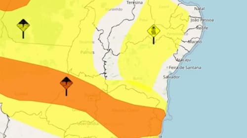 Inmet emite alertas para o Médio Sudoeste e Sudoeste da Bahia: chuvas intensas ou baixa umidade