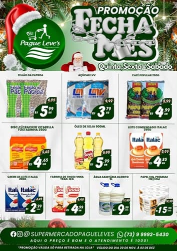 Ibirataia: Confira a Promoção Fecha Mês do Supermercado Pague Leves