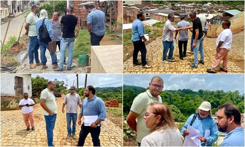 Ibirataia: Equipe de Engenharia e Secretaria de Infraestrutura vistoriam Obra de Contenção no Distrito de Algodão