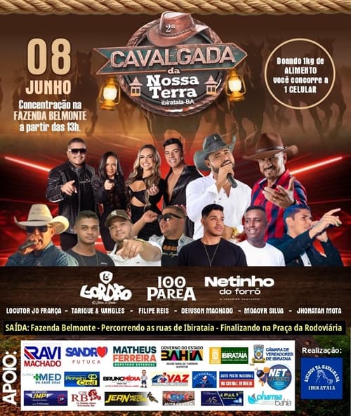 Ibirataia: 2ª Edição da Cavalgada Nossa Terra promete agitar o dia 8 de Junho com música e tradição