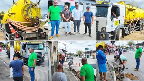 Ibirataia: Prefeitura intensifica limpeza da rede de drenagem e bueiros com caminhão hidrojato e vácuo