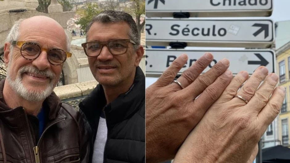 Marcos Caruso se casa com técnico de enfermagem aos 70 anos