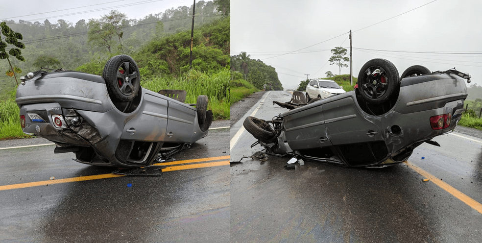 Ibirataense capota carro na BR-330, entre Ipiaú e Jitaúna
