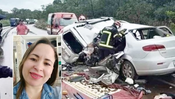 Mulher viaja para Bahia com família e morre em acidente na BR-365