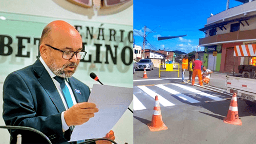 Ibirataia: Prefeitura amplia faixas de pedestres após recomendação do vereador Márcio Fatel