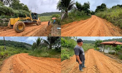 Ibirataia: Prefeitura intensifica recuperação de estradas vicinais na região dos Dois Tanques