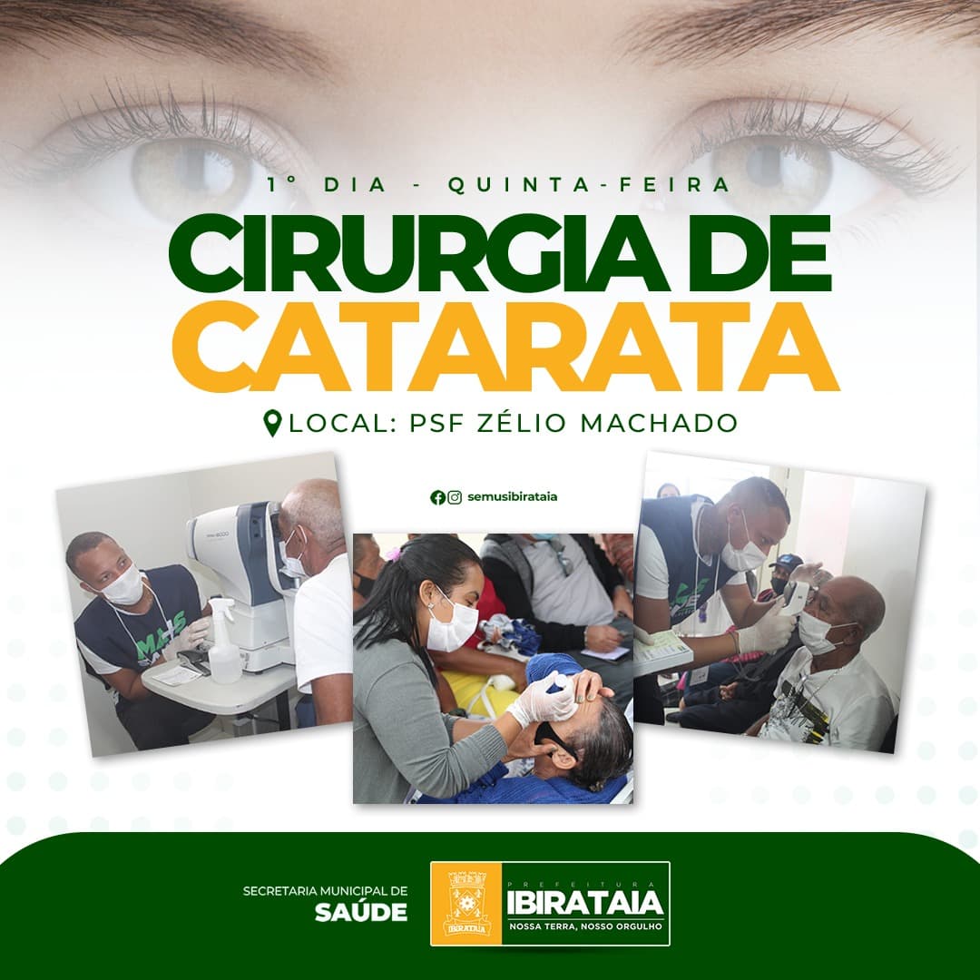 CIRURGIA DE CATARATA | SECRETARIA DE SAÚDE DE IBIRATAIA